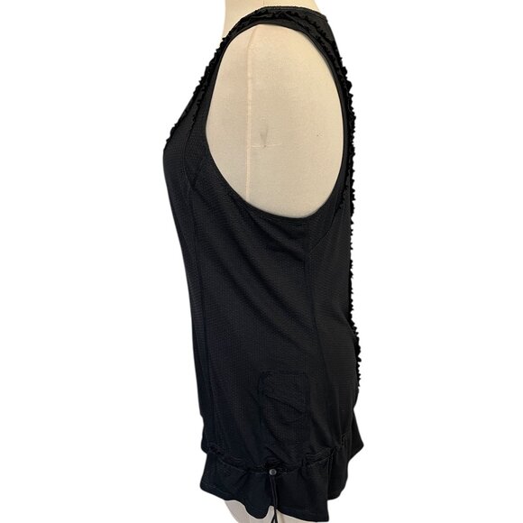 Lululemon Women's Mind Over Matter Black RuffleTank Drawstring Waist, Size 10 - Picture 3 of 7